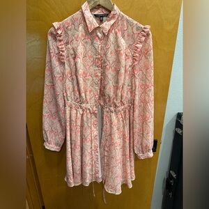 Victoria's Secret Floral Red and Cream Blouse